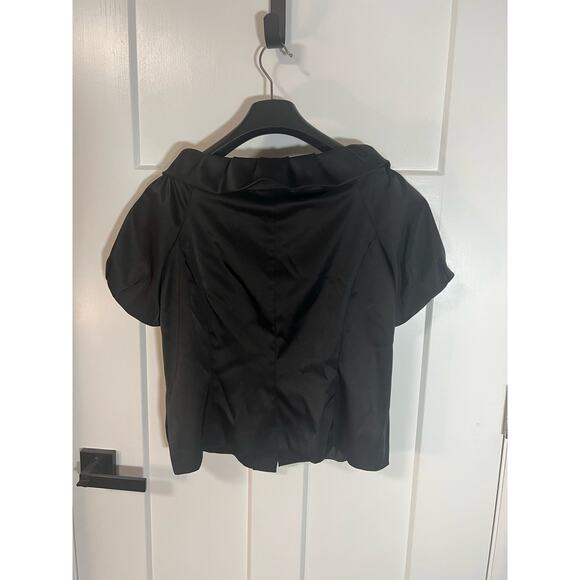 VINTAGE Y2K ECI NEW YORK BLOUSE | WOMENS BLACK SILK FORMAL BLAZER | SIZE 6 - Picture 7 of 10